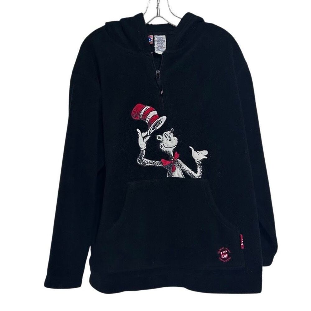 Dr Seuss Cat in the Hat Fleece Hoodie Medium Black Official Movie Merchandise